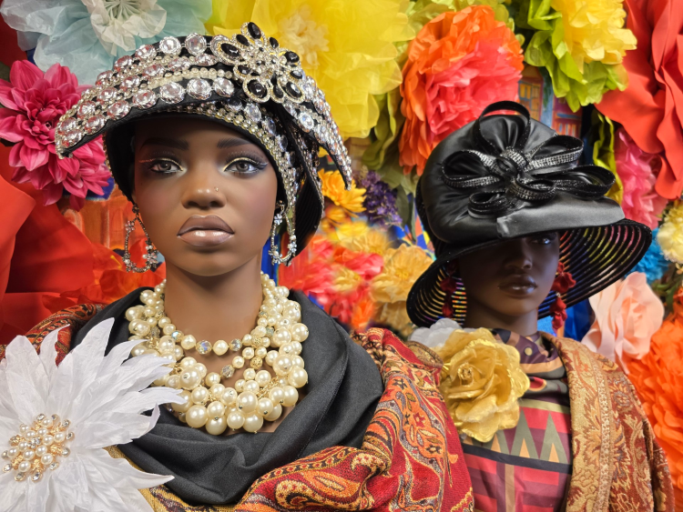 church hats from the collections of Ursuline staffers Veda Rawlings and Ellen Berts.